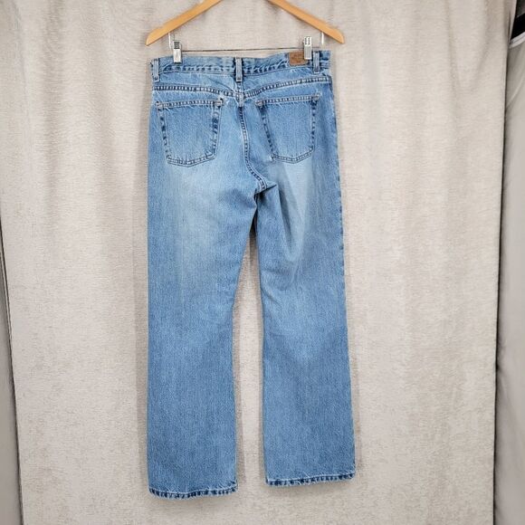 Old Navy Vintage 90s Y2K Low Rise Flare  Blue Jeans Denim Women's Distressed - Picture 5 of 13